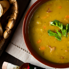Soupe aux pois à l'érable et à saveur de truffe des appalaches